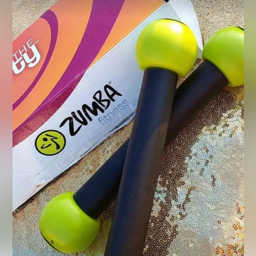 Zumba Fitness Black and Green Toning Sticks 1.5 pounds